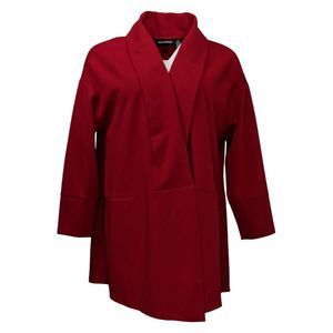 Nina Leonard Women's Blazer Sz M Oversized W/ Crepe Neck Red 707777